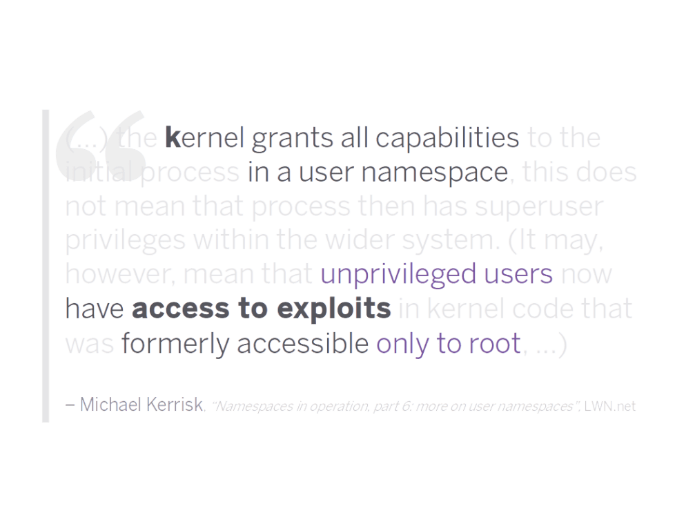 Kernel capabilities in user namespaces
